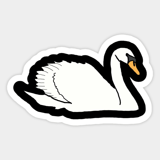 Swan Sticker by Mark Ewbie